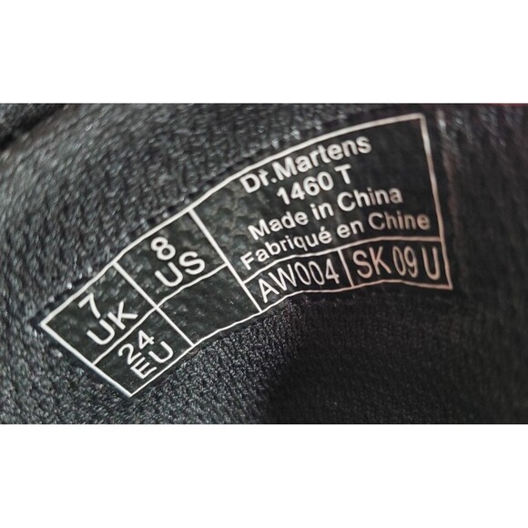 Dr. Martens 1460 T Black Lace Up Zip Patent Leather Combat Boots Toddler Size 8 - Picture 12 of 12